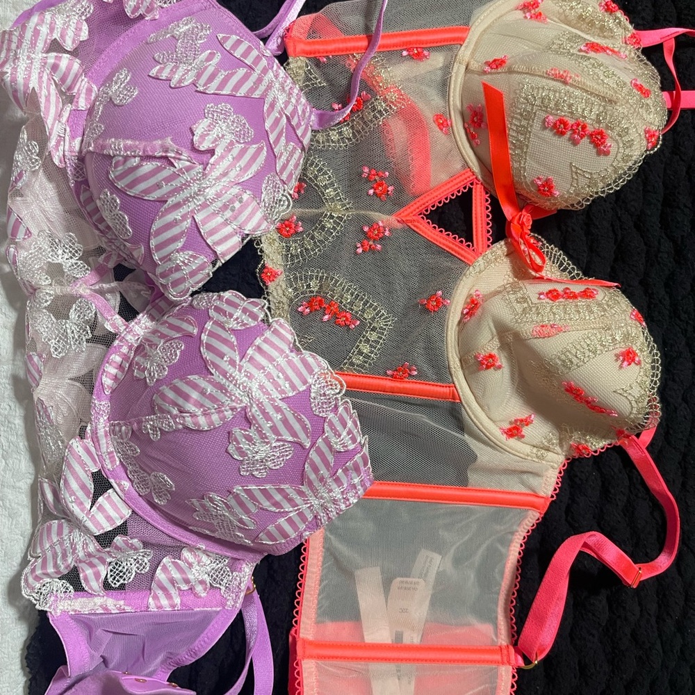 Purple and Cream Lingerie Set